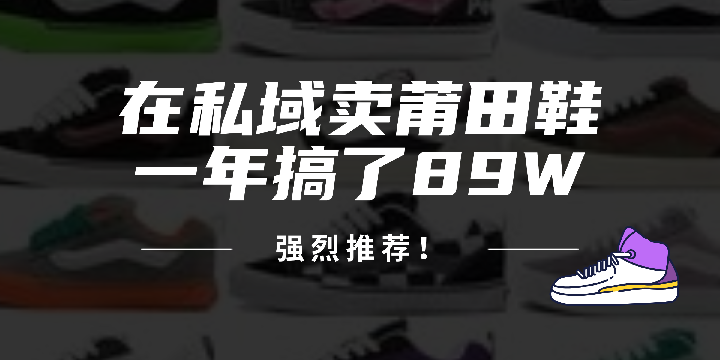 24年在私域卖莆田鞋，一年搞了89W，强烈推荐！-小鹏项目网