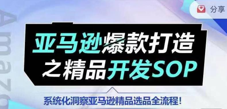 【训练营】亚马逊爆款打造之精品开发SOP，系统化洞察亚马逊精品选品全流程-小鹏项目网