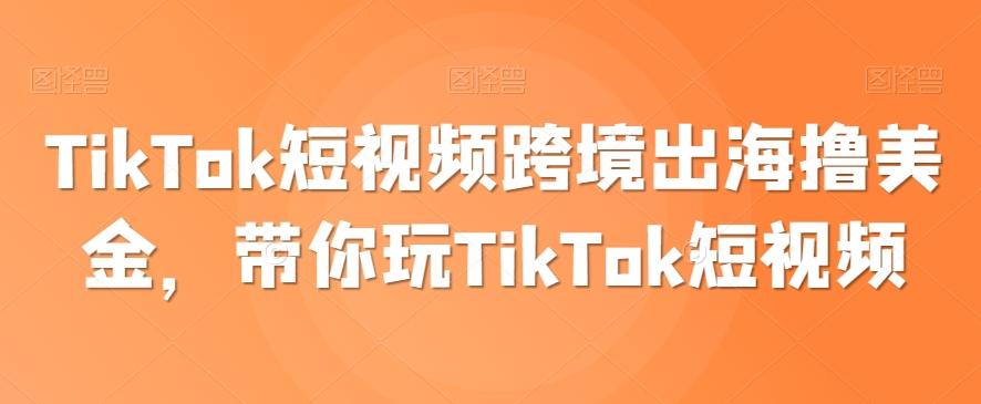 TikTok短视频跨境出海撸美金，带你玩TikTok短视频-小鹏项目网