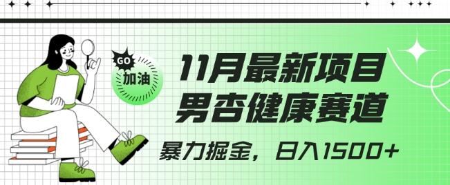 最新项目，男杏健康赛道，暴力掘金，日入1500+-小鹏项目网