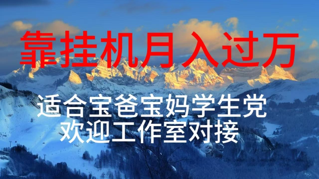 每天躺着日入几百挂机项目，适合宝爸宝妈学生党工作室对接-小鹏项目网