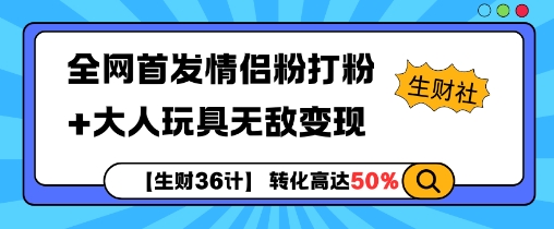 【生财36计】全网首发情侣粉打粉+大人玩具无敌变现-小鹏项目网