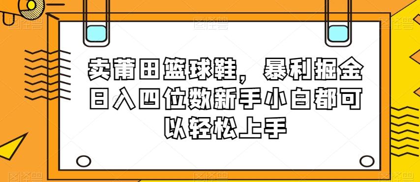 卖莆田篮球鞋，暴利掘金日入四位数新手小白都可以轻松上手【揭秘】-小鹏项目网