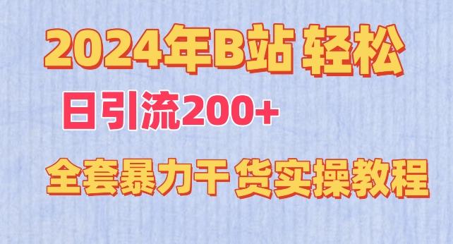 2024年B站轻松日引流200+的全套暴力干货实操教程【揭秘】-小鹏项目网
