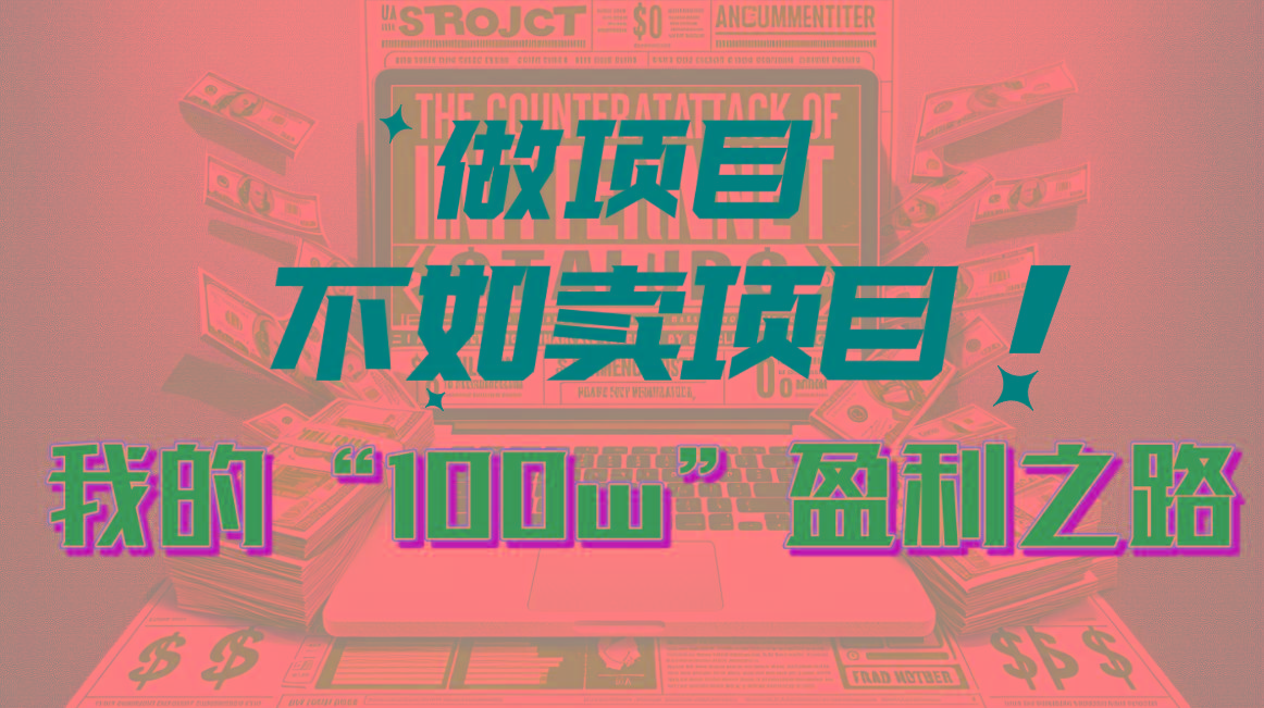为什么做项目不如卖项目？我的100W+盈利之路-小鹏项目网