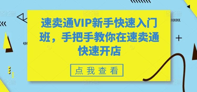 速卖通VIP新手快速入门班，手把手教你在速卖通快速开店-小鹏项目网