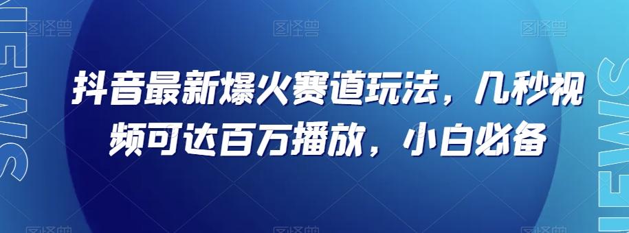 抖音最新爆火赛道玩法，几秒视频可达百万播放，小白必备（附素材）【揭秘】-小鹏项目网