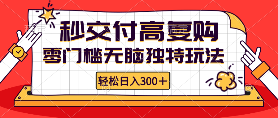 零门槛无脑独特玩法 轻松日入300+秒交付高复购   矩阵无上限-小鹏项目网