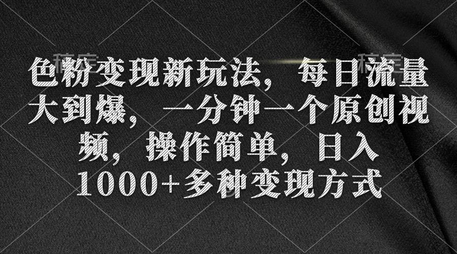 (9282期)色粉变现新玩法，每日流量大到爆，一分钟一个原创视频，操作简单，日入1…-小鹏项目网