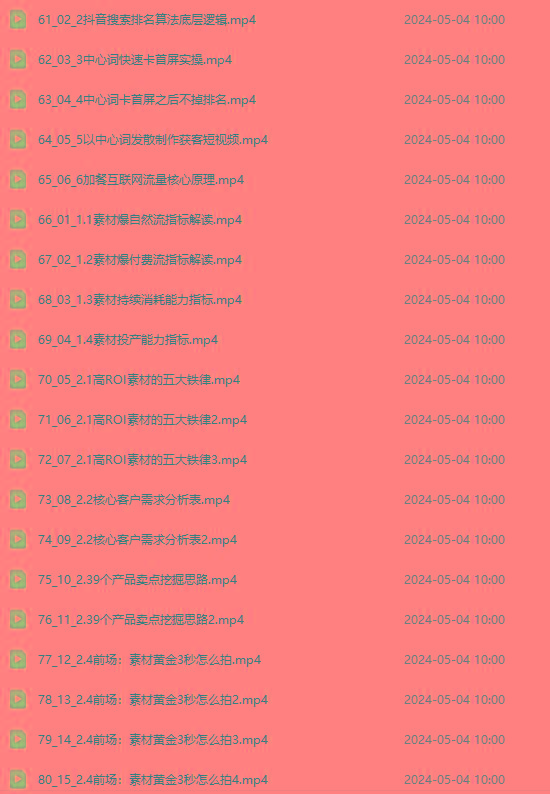 图片[4]-2024单品正价起号，直播素材投流选品：选品课+投流课+素材课+卡首屏/100节-小鹏项目网
