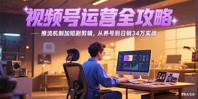 2025视频号运营全攻略，推流机制加短剧剪辑，从养号到日销34万实战-小鹏项目网