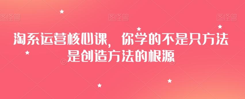 淘系运营核心课，你学的不是只方法是创造方法的根源-小鹏项目网