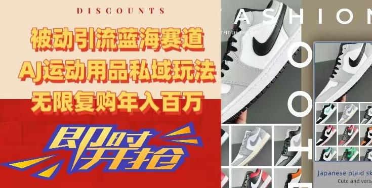 被动引流蓝海赛道，AJ运动用品私域玩法，无限复购年入百万【揭秘】-小鹏项目网