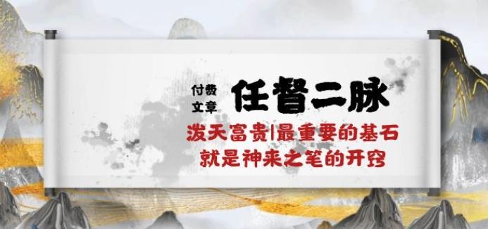 某付费文章《任督 二脉 泼天富贵|最重要的基石 就是神来之笔的开窍|万字》-小鹏项目网