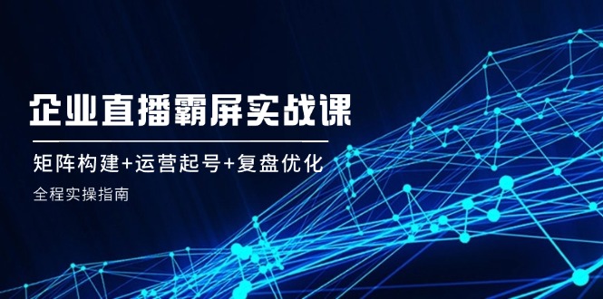 企业直播霸屏实战课：矩阵构建+运营起号+复盘优化，全程实操指南-小鹏项目网