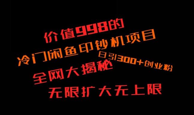 闲鱼流量印钞机项目大揭秘，日引300+创业粉，保姆级实操教程-小鹏项目网