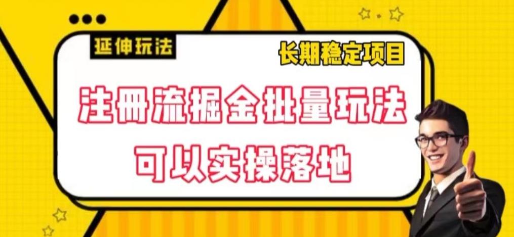 注册流掘金批量玩法，可以实操落地【揭秘】-小鹏项目网
