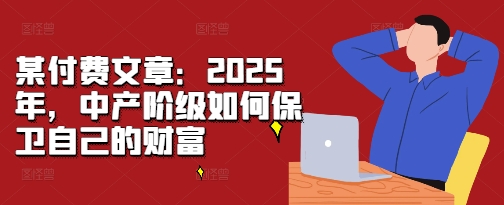 某付费文章：2025年，中产阶级如何保卫自己的财富-小鹏项目网