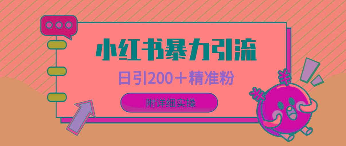 (9582期)小红书暴力引流大法，日引200＋精准粉，一键触达上万人，附详细实操-小鹏项目网