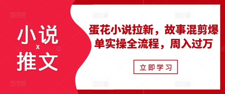 小说推文之蛋花小说拉新，故事混剪爆单实操全流程，周入过万-小鹏项目网