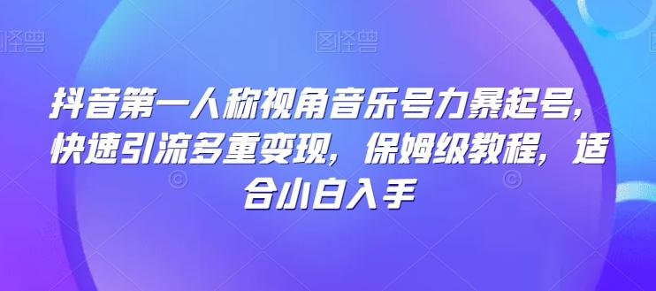 抖音第一人称视角音乐号力暴起号，快速引流多重变现，保姆级教程，适合小白入手-小鹏项目网