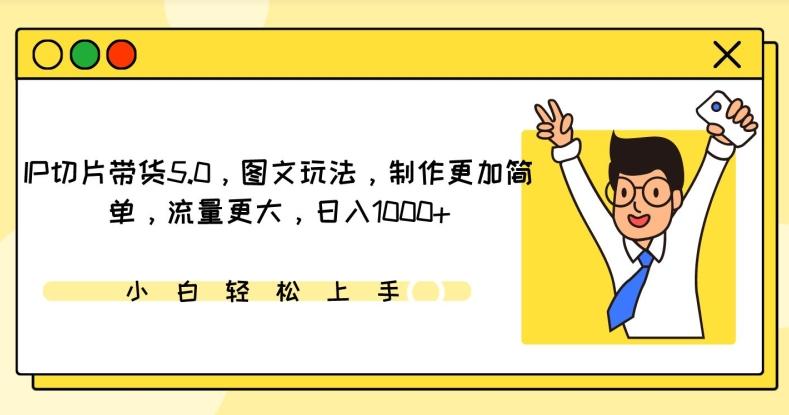 IP切片带货5.0，图文玩法，制作更加简单，流量更大，日入1000+【揭秘】-小鹏项目网