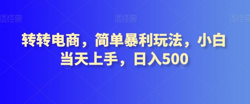 转转电商，简单暴利玩法，小白当天上手，日入500-小鹏项目网