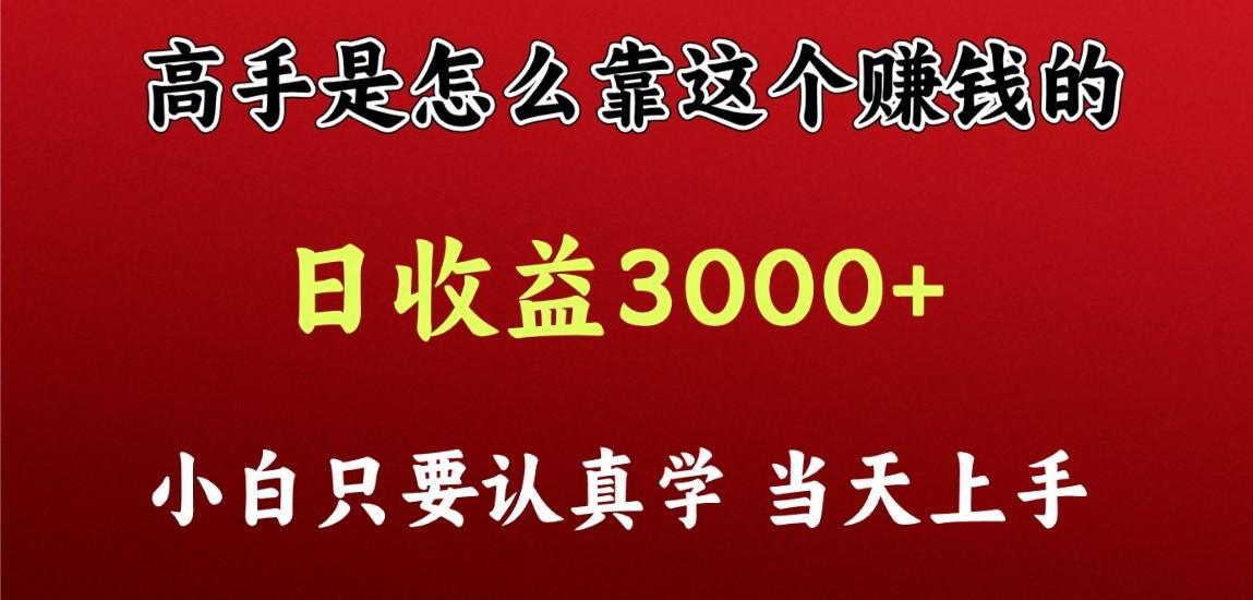 看高手是怎么赚钱的，一天收益至少3000+以上，小白当天上手-小鹏项目网