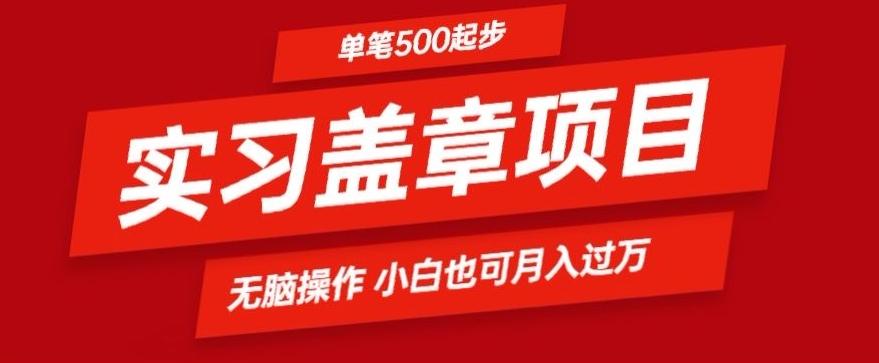 实习代盖章项目一单500起普通人可落地项目小白也可轻易上手-小鹏项目网