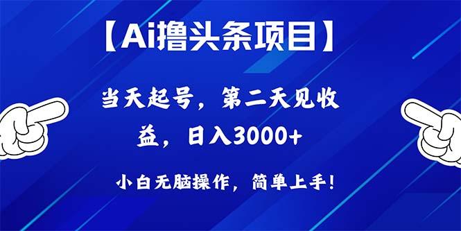 Ai撸头条，当天起号，第二天见收益，日入3000+-小鹏项目网