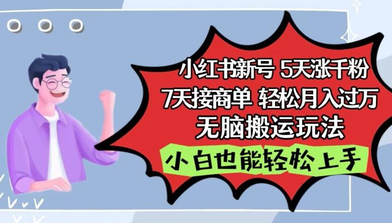 小红书影视泥巴追剧5天涨千粉，7天接商单，轻松月入过万，无脑搬运玩法【揭秘】-小鹏项目网