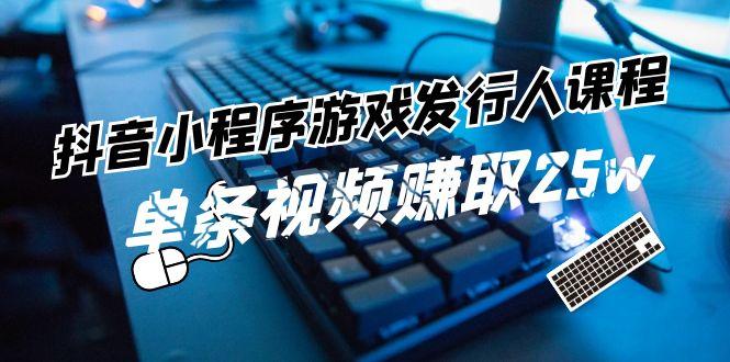 抖音小程序游戏发行人课程：带你玩转游戏任务变现，单条视频赚取25w-小鹏项目网