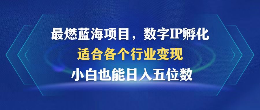 最燃蓝海项目  数字IP孵化  适合各个行业变现  小白也能日入5位数-小鹏项目网