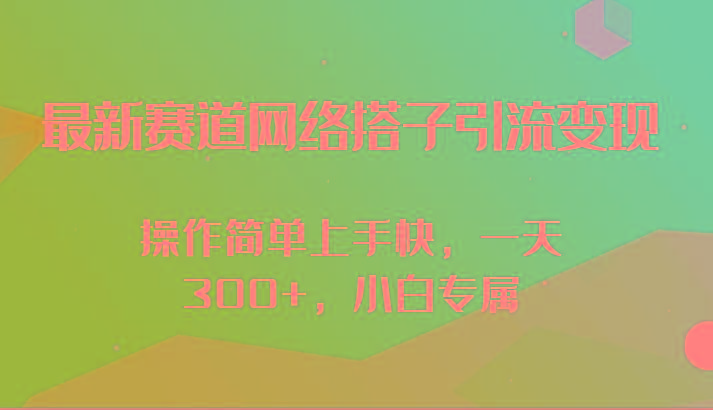最新赛道网络搭子引流变现!!操作简单上手快，一天300+，小白专属-小鹏项目网