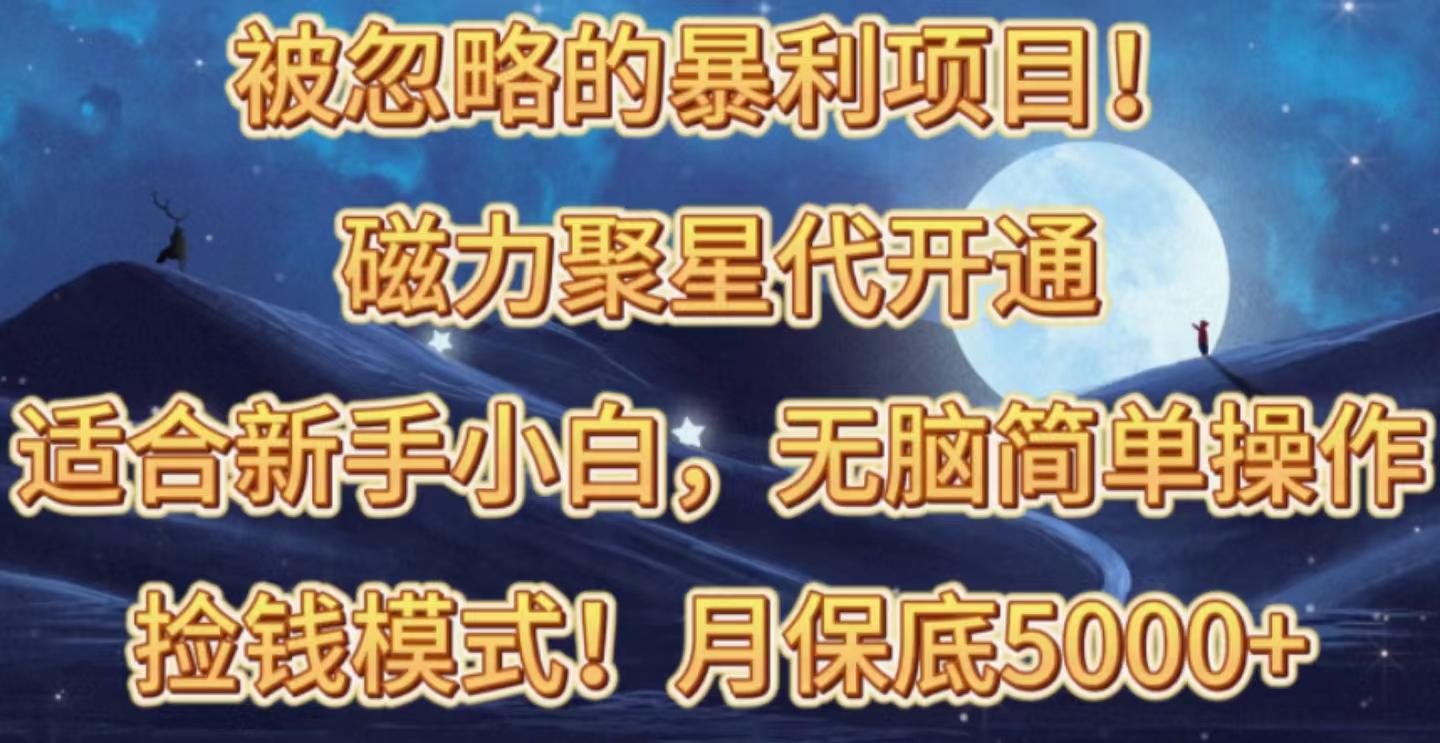 被忽略的暴利项目！磁力聚星代开通捡钱模式，轻松月入五六千-小鹏项目网
