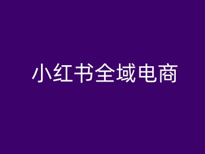 小红书全域电商，小红书电商教程-小鹏项目网
