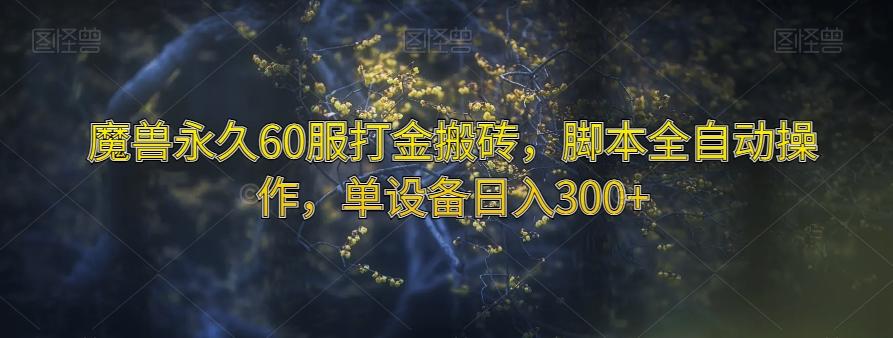 魔兽永久60服打金搬砖，脚本全自动操作，单设备日入300+【揭秘】-小鹏项目网