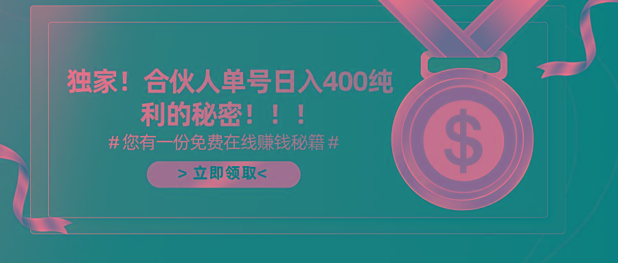 (10028期)合伙人广告撸金最新玩法，每天单号400纯利-小鹏项目网
