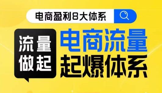 8大体系流量篇·流量做起，电商流量起爆体系线上课-小鹏项目网
