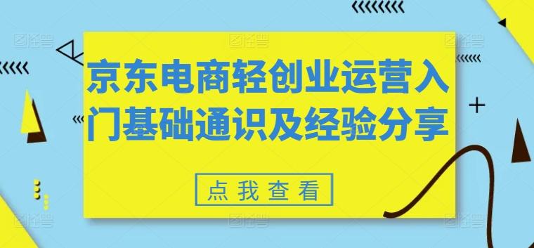 京东电商轻创业运营入门基础通识及经验分享-小鹏项目网