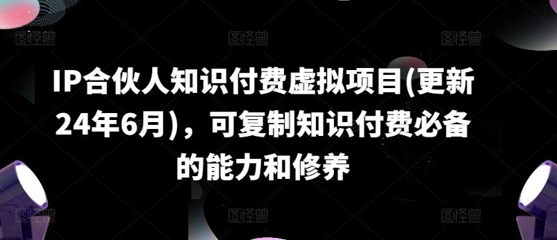 IP合伙人知识付费虚拟项目(更新24年6月)，可复制知识付费必备的能力和修养-小鹏项目网