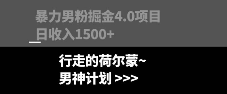 暴力男粉掘金4.0项目不违规不封号无脑复制单人操作日入1000+-小鹏项目网