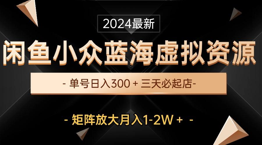 最新闲鱼小众蓝海虚拟资源，单号日入300＋，三天必起店，矩阵放大月入1-2W-小鹏项目网