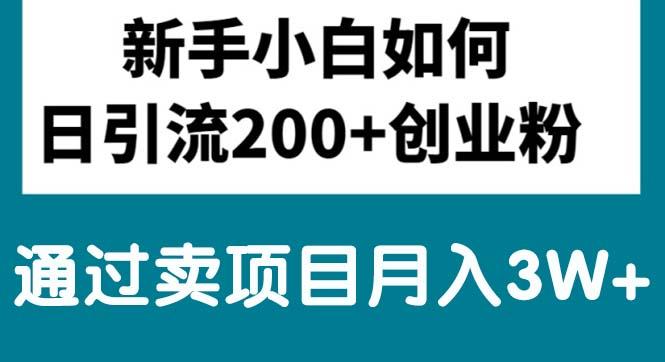 新手小白日引流200+创业粉,通过卖项目月入3W+-小鹏项目网