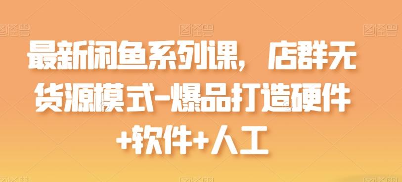 最新闲鱼系列课，店群无货源模式-爆品打造硬件+软件+人工-小鹏项目网