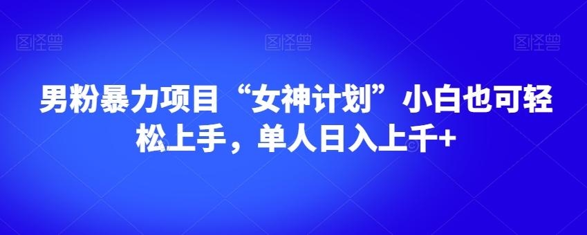 男粉暴力项目“女神计划”小白也可轻松上手，单人日入上千+【揭秘】-小鹏项目网