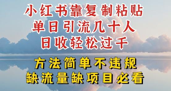 小红书靠复制粘贴单日引流几十人目收轻松过千，方法简单不违规【揭秘】-小鹏项目网