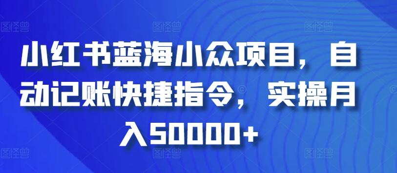 小红书蓝海小众项目，自动记账快捷指令，实操月入50000+【揭秘】-小鹏项目网