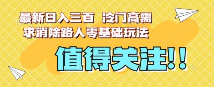 最新日入三百，冷门高需求消除路人零基础玩法【揭秘】-小鹏项目网
