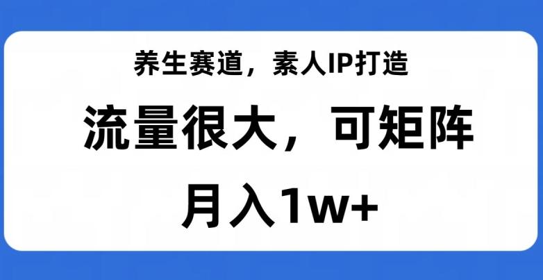 养生赛道，素人IP打造，流量很大，可矩阵，月入1w+【揭秘】-小鹏项目网